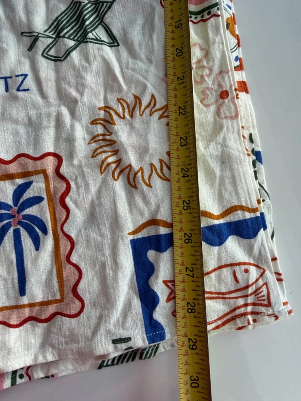 Label Of Love Anthropologie Aperol print novelty Wide Leg Linen Blend Pants S - Picture 5 of 5